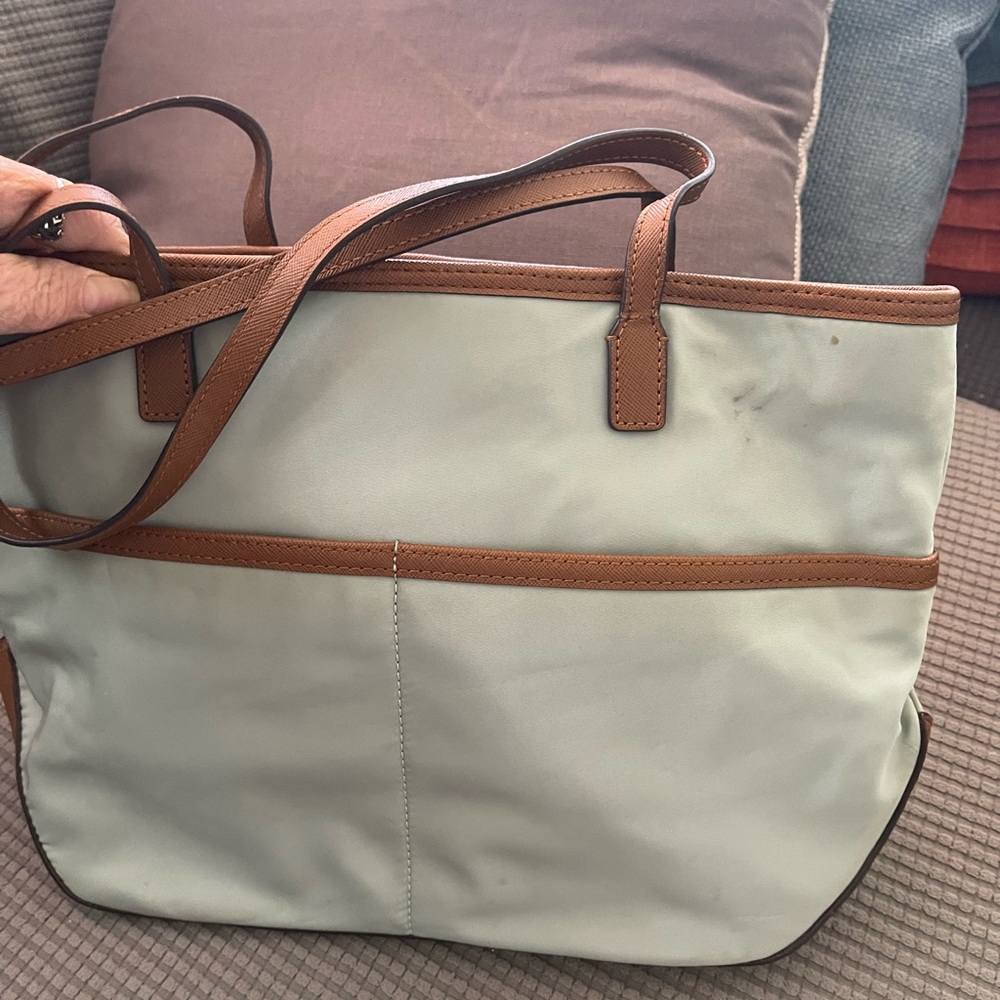 Elegant Cream and Brown Tote Bag
